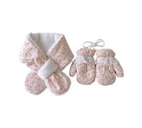 Par De Manoplas Y Bufanda Para Niños De Diseño Simple Trajes Fáciles De Combinar Acogedor Cálido Lavable a Máquina Mezcla De Poliéster Segura Para Bebés