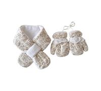 Par De Manoplas Y Bufanda Para Niños De Diseño Simple Trajes Fáciles De Combinar Acogedor Cálido Lavable a Máquina Mezcla De Poliéster Segura Para Bebés