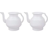 Par de Mayaka786 Lota | Bodna | Jarra de baño | 2,25 litros | Plástico (Blanco & Blanco)
