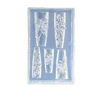 Par de moldes de silicona creativos para artistas de uñas, diseños florales intrincados y adornos en forma de lazo, plantilla de uñas de silicona suave