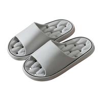 Par de mujeres hombres ducha sólido habitación casa antideslizante masaje transpirable suela suave secado rápido zapatillas cómodas zapatos planos, gris, 41 EU
