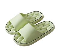 Par de mujeres hombres sólido ducha habitación casa antideslizante masaje transpirable suela suave secado rápido zapatillas cómodos zapatos planos, verde, 39 EU