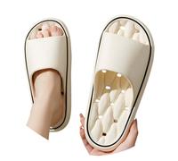 Par de mujeres hombres sólido ducha habitación casa antideslizante masaje transpirable suela suave secado rápido zapatillas cómodos zapatos planos, Blanco, 37 EU