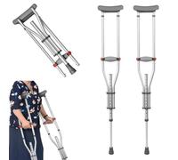 Par de muletas para axilas, muletas y antebrazos, altura ajustable, de aluminio, ligeras, con almohadillas suaves, para personas mayores y discapacitados, muleta antideslizante, 1 par