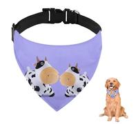 Par de pañuelos de felpa con diseño de vaca manchada con correa ajustable, anillo en D, pañuelo para perro, baberos triangulares, bufandas para gatos, ropa y accesorios para perros, cachorros, gatos