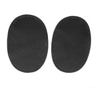 Par de parches de tela ovalados cosidos en codo y rodilla para reparación y decoración de ropa, adecuados para coser en varias prendas y prolongar la vida útil de la ropa (negro)