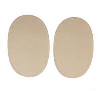 Par de parches ovalados cosidos en codo y rodilla para reparación de prendas y decoración personalizada, apliques de tela adecuados para múltiples aplicaciones de ropa (blanco roto)