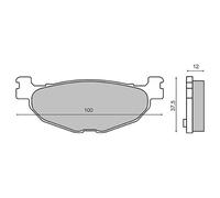 Par de pastillas traseras RMS para Yamaha YP Majesty 400 2004/2011 225100800
