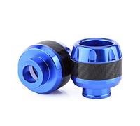 Par de patines de protección anticaída para motocicleta, 1 par de patines de horquilla delantera de carbono (azul)