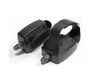 Par de Pedales 1/2 para Bicicletas estáticas Pedales de Repuesto Ajustables con Velcro Antideslizante para Bicicleta de cámara y Bicicleta de Interior