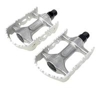 Par de Pedales de Aluminio y Eje de Cromo para Bicicleta Clasica Retro Vintage Ciudad MTB Trekking y Touring Color Plata 51VN003