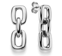 Par De Pendientes Colgantes 27x9,3mm Joyería De Oro 585 Oro Blanco Brillante
