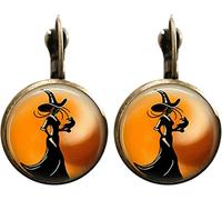 par de pendientes de gota redondos de vidrio de bruja de Halloween Pendientes colgantes de gota vintage con palanca trasera para joyería de fiesta para niñas para mujerÚtil y de moda