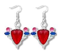 Par de pendientes de piedra roja de AJA del poder extraordinario 3*3 cm