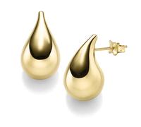 Par De Pendientes Stud Gota 20x12mm De 585 Oro Amarillo Brillante
