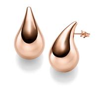 Par De Pendientes Stud Gota 30x17mm De 585 Oro Rosa Brillante