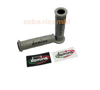 PAR DE PERILLAS DOMINÓ GRIS NEGRO MANCUERNAS 22 MM MOTO SCOOTER UNIVERSALES