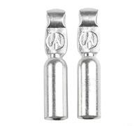 Par de pines de contacto de cobre y terminales de lengüeta de cable para conectores estilo 50A/120A, se adapta a cables de 6-12 AWG y 2-6 AWG, excelente para baterías de carretilla elevadora (120 A)