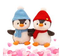 Par De Pingüinos De Peluche - Dúo De Muñecas De Peluche Dulce, De Regalo Romántico, Compañeros Animales Acogedores | Creativos Diseño Moderno Regalo De Celebración De Cumpleaños Para Parejas