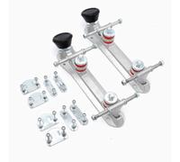 Par de placas de patín de aleación de aluminio con pivote de acero, tope de goma y freno de altura ajustable para patinaje cuádruple y personalización de zapatos (para tamaño 46-48 negro)