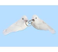 Par de plumas palomas anillos aproximadamente 3,5 cm