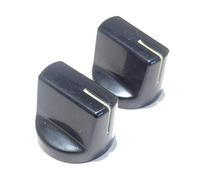 Par de pomos negros de calidad superior para guitarra, pedal o amplificador 1510