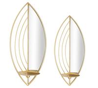 PAR DE PORTAVELAS DE PARED LEAF