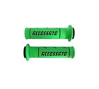 Par de puños de Goma bicomponente Verde con Texto Accossato Negro para Triumph Daytona 675 Desde 2006 hasta 2016 (CC 675)