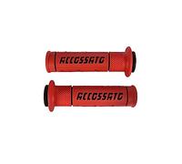 Par de puños de Goma de Dos componentes Rojos con Texto Accossato Negro para Triumph Daytona 675 Desde 2006 hasta 2016 (CC 675)