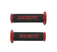 Par de puños de Goma termoplástica, Color Negro con inscripción Accossato para Suzuki GSX-R 600 Desde 2004 hasta 2005, CC 600