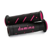 PAR DE PUÑOS DOMINO NEGRO/FUCSIA ROAD-RACING DIÁMETRO 22-26 UNIVERSAL