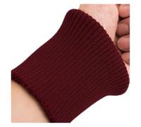 Par de puños tela punto grueso, algodón elástico, suave, abrigo, 8 * 9 cm, 1 par para costura de puños de mangas de sudaderas, chaq(Wine red)