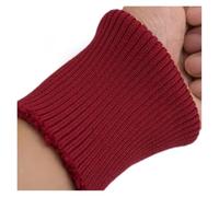 Par de puños tela punto grueso, algodón elástico, suave, abrigo, 8 * 9 cm, 1 par para costura de puños de mangas de sudaderas, chaq(Dark red)