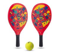 Par de raquetas de playa de Padel Beach Tennis con bola blanda, juego de raquetas de madera, mar, piscina, playa y jardín, juego de 2 raquetas, 1 bola