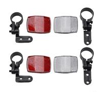 Par de reflectores de bicicleta con reflector blanco para colocación del manillar delantero y reflector rojo para colocación de tija de asiento trasero (2 pares)