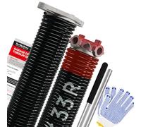 Par de resortes de torsión para puerta de garaje de 1.75 pulgadas con barras de bobinado antideslizantes y guantes, electroforesis de precisión de alta calidad, revestimiento negro sin aceite para