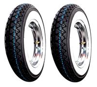 Par de ruedas completas montadas para Vespa 50 Specialcon 2 tapacubos, 2 neumáticos 3-10 Kenda K 333 con banda blanca y 2 cámaras de aire Kenda