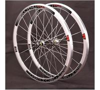 Par De Ruedas De Bicicleta De Carretera 700C, Freno De Llanta De Aleación De Doble Pared, Rueda De Bicicleta De 40Mm Y 8-11 Velocidades (Freno V/C)(Silver)