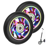 Par de ruedas de scooter de 100 mm con rodamientos ABEC 9 para scooters Razor/Apollo/Cox Swain, rueda de patinete de acrobacias Alloy Series Pro, 2 ruedas de rodillo de PVC de repuesto, rueda de