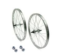 Par de ruedas/llanta delantera + trasera 20" x 1,75 bicicleta casquillo estándar aluminio/acero 20 x 1,75 bicicleta City Bike - Paseo tuercas de fijación bicicleta Epoca Graziella MTB CITYBIKE niño/a