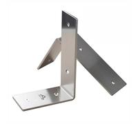Par de soportes de estante sólido de acero inoxidable, ensanchar y espesar estantes flotantes montados en la pared en ángulo de 90 grados Soporte de estante Soporte de esquina Superficie cepillada Dis