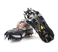 par de tacos de hielo caminar zapatos crampones cupones de tracción tacos sin deslizamiento escalada 18 puntas picos de tracción en la nieve Gripper Gripper Ice tacos crampones pe Ner