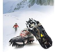 par de tacos de hielo caminar zapatos crampones cupones de tracción tacos sin deslizamiento escalada 18 puntas picos de tracción en la nieve Gripper Gripper Ice tacos crampones pe Ner