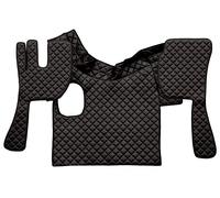 PAR DE TAPETES + FUNDA DE ECOCUERO NEGRO Y ROJO VOLVO FH 2002 A 2012 MANUAL