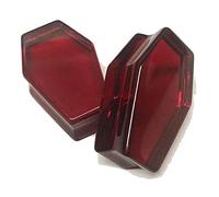 Par de tapones de cristal ataúd rojo sangre, enchufe de doble llamarada para lóbulo de oído E593, Tigre azul