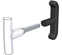 Par de Tiradores de ABS y Aluminio Satinado para basculante/Garaje