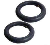 Par de tubos interiores de 10 x 2.125 pulgadas con válvula recta compatibles con Ninebot F20 F25 F30 para scooters F40 para construcción de goma butílica gruesa de alta calidad, color negro