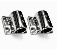 Par de tubos rectangulares de acero inoxidable 316 de 90 grados para tubos de 22/25 mm, accesorio de reposabrazos, dirección de yate para barco (1 pulgada)