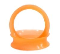 Par de túneles de silicona naranja de 32 mm, calibre doble, superfinos, suaves y flexibles, 2 unidades, Silicona, Sin gemas.