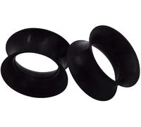 Par de túneles de silicona negra de 30 mm, calibre doble, superfinos, suaves y flexibles, 2 unidades, Silicona, Sin gemas.